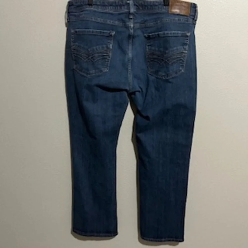 Seven7 Mens Straight Fit Jeans Blue Medium‎ Wash Stretch W38 L30